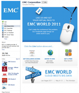 EMC page on Facebook